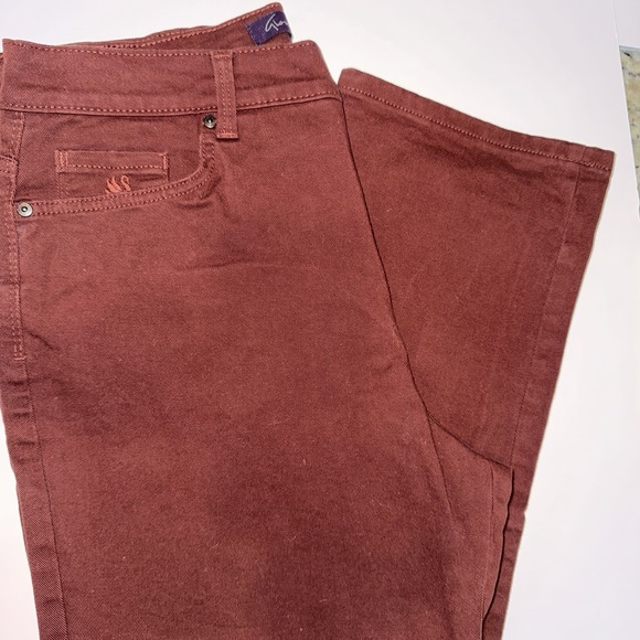 Gloria Vanderbilt Denim - Gloria Vanderbilt Amanda Jeans Womens 14 Short Maroon Burgundy Tapered High Rise